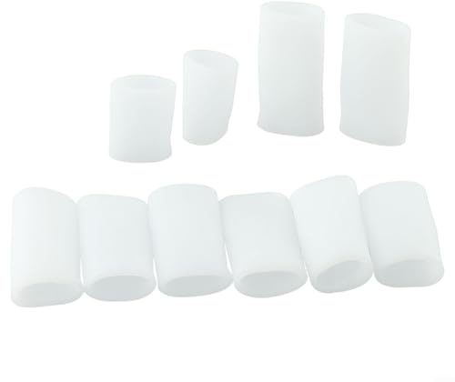 Lot de 10 manchons de protection confortables en gel pour orteils en silicone, haute élasticité