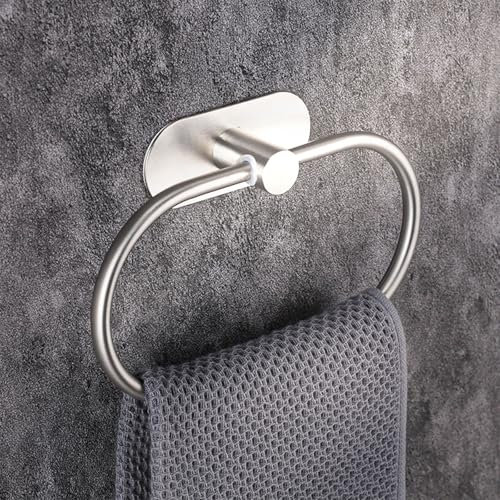 Towel Holders for Bathrooms Silver - Towel Holder Self Adhesive Wall Mounted Towel Rail 060101