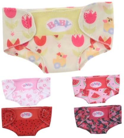 WOONEKY 5 Piezas Pañales Reutilizables para Muñecas de Ropa Interior Elástica para Niñas Accesorios para Vestir Muñecos Fácil Manejo para Ropa de Muñeca Cómoda y Duradera