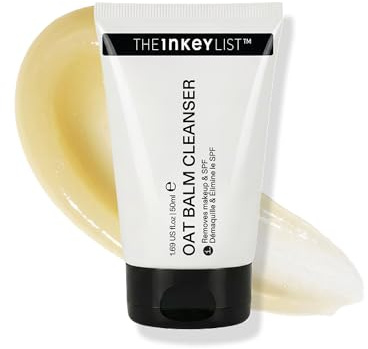 The INKEY List Oat Cleansing Balm 50ml - New & Improved Formula | 5% Oat Kernel Oil and Sea Buckthorn Removes Makeup and Spf in 30 Seconds, Soothing and Supporting The Skin Barrier