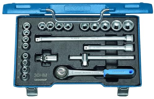GEDORE D 30 HMU-10 Steckschlüssel-Satz 3/8' 22-TLG UD-Profil 6-22 mm, Zoll/6-22 mm, 3/8 Zoll/6-22 mm