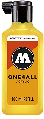 Molotow ONE4ALL Refill Acryl, Farbe 006 zink gelb 180 ml, Nachfülltinte für Permanentmarker