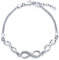 Unendlich U Klassisch Infinity Unendlichkeit Symbol Damen Armband 925 Sterling Silber Zirkonia Armkette Verstellbar Charm Armreif, Silber