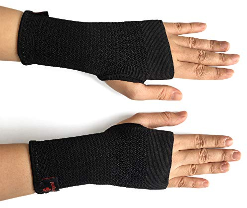 Kuangmi Sport Handgelenkbandage, Kompressionsbandage für Karpaltunnel (Large, Black Paar)