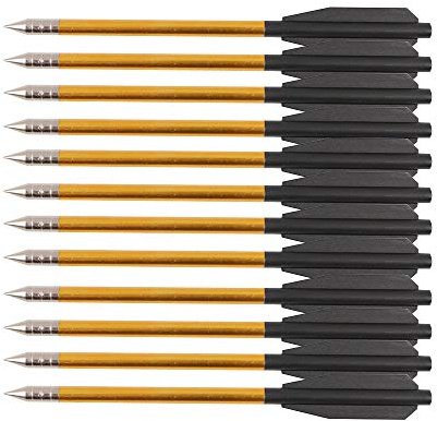 ANCLLO 6,25 Pouces flèches de boulons d'arbalète en Aluminium pour Cible de précision d'arbalète de Pistolet de 50 LB / 80 LB, idéal pour la Pratique de la Cible de tir, Petite Chasse, Paquet de 12