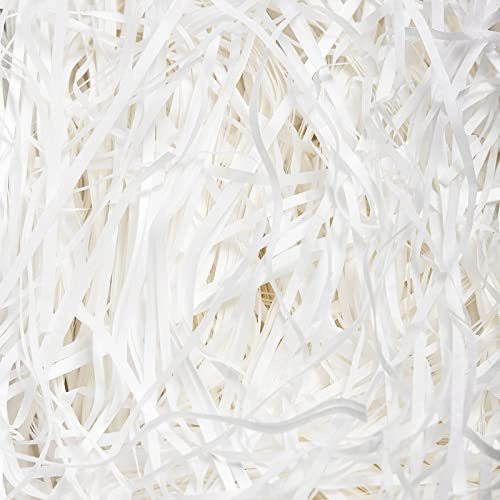 500g White Shredded Tissue Paper, White Shredded Paper for Hampers, Soft to the Touch, Ideal Hamper Filling and Gift Packaging Filler