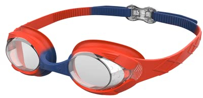 SWAUSWAUK Schwimmbrille Kinder - Kinder Schwimmbrille für Jungen Mädchen 4-12 Jahre, Swimming Goggles Kids Anti Fog Wasserdicht (Rot & Blau, Transparent)