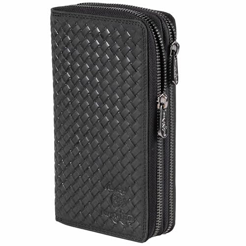 MATADOR Portemonnaie Damen Schwarz #Madrid mit Edle Geschenk Box, Eleganter Geldbeutel Leder mit RFID Geldbörse, Luxus Frauen Geschenk mit Viele Kartenfächer