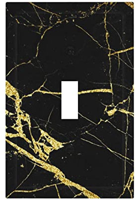 Plaque murale en marbre noir et or, polycarbonate incassable thermoplastique,