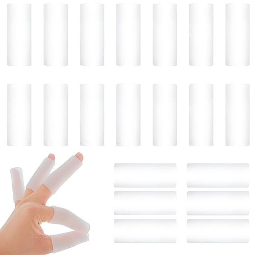 Silicone Finger Sleeve, 20 Pieces Gel Finger Sleeve Protectors for Arthritis Finger Pain, Gel Thumb Finger Tubes for Golf Basketball Golf Rugby Cracked Finger Blisters and Calluses Protect