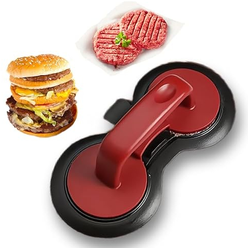 Wailicop Presse à Hamburger - Double Trou MatéRiau Abs Moulage en Une Seule PièCe Peut êTre Utilisé pour Le Burger Aux LéGumes Le Burger à La Viande Le Burger Au Barbecue Les Ustensiles De Cuisine