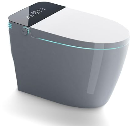 ITENGHUA Inodoro inteligente para baños, bidé inteligente, tapa de apertura y cierre automático, con bidé integrado, doble descarga automática, asiento de inodoro con calefacción, descarga de pie
