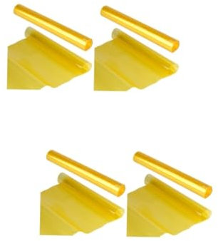 SOLUSTRE 2stücke Gelbe Auto Nebelscheinwerfer Tönungsfolie Selbstklebend Dreischichtige Für Scheinwerfer Einfach Anzubringen Flexibel Und Schützend