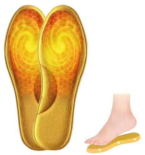 Beheizbare Einlegesohlen,Fusswärmer Einlagen,Fußwärmer,Selbstheizung Einlegesohlen,Sohlenwärmer Wiederverwendbar,100% Natürliche Wärme für Zum Skifahren,Camping,Wandern (EU 41-42)