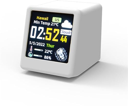 Stazione Meteo, Orologio da tavolo intelligente Stazione meteorologica intelligente da tavolo con schermo da 1,54 pollici LED LCD Orologio digitale Strumenti di sostituzione della connessione per la f