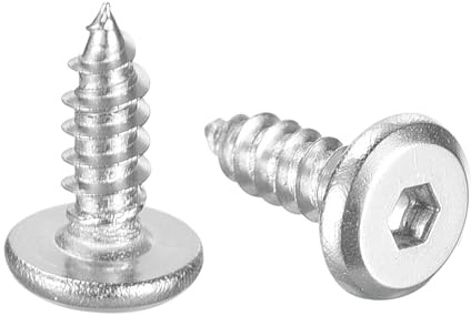 sourcing map 25 Pack Socket Head Screws M3 x 10mm Self Tapping Screws Bolt | 304 Stainless Steel, Flat Round, Full Thread, Hex Socket Cap Screws, for Wood Furniture