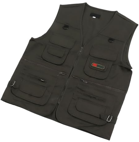 FTVOGUE Flera Fickor med Andningsfiske Väst Att Grön Bekväm Väst för Fluefiske, Kajak, Kanot - Xxl (2xl)