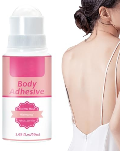 Roll-On kroppslim - 50 g svettbeständigt lim, osynligt tyggrepp för kläder, hängslen och strumpor, i läder | hållbar fixering för dansare, kostymer och daglig stil,