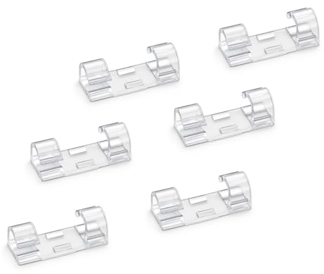 QiXinGYL Clip Autoadesive Per Cavi, 100 Pezzi, Clip Adesive Trasparente Per Organizzare I Cavi, Gestione Dei Fili Da Parete, Scrivania, Ufficio, Interno Ed Esterno