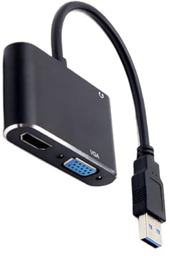 -till-USB – USB till adapter, scart to converter, 1080P grafisk displaykabel, hölje av aluminiumlegering, tillbehör för användning av dator-laptop TV-projektorer, plug-and-play, 20 cm Ka