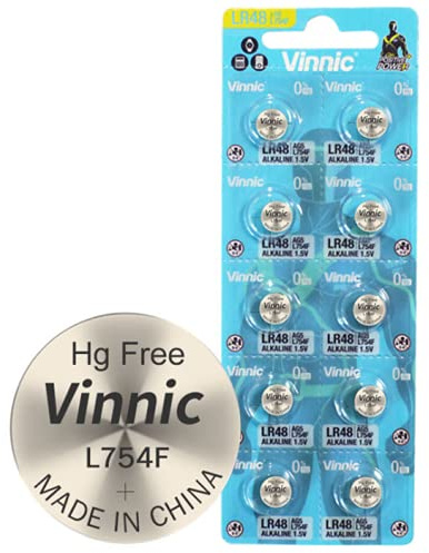 Vinnic AG5 L754 G5 SR48 393 546 15 RW28 RW48 batteria alcalina (10 pezzi) utilizzati per orologi, calcolatrici, giocattoli, termometri, orologi, puntatori laser e molti altri dispositivi elettronici.