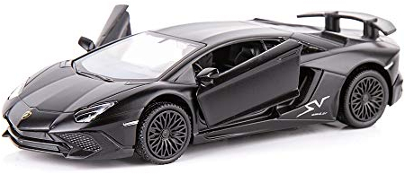 TGRCM-CZ 1/36 Skala Lamborghini Aventador LP700-4 Casting Car Modell, Zink Legierung Spielzeugauto, Pull Back Fahrzeuge Spielzeugauto für Kleinkinder Kinder Jungen Mädchen Geschenk (Schwarz)