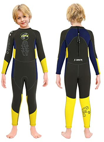Gogokids Kinder Neoprenanzug 2,5mm, Neopren Thermische Badeanzüge mit UV 50+ Schutz für 3-10 Jahre Mädchen Jungen Schwimmen, Surfen, Tauchen, Schwimmunterricht