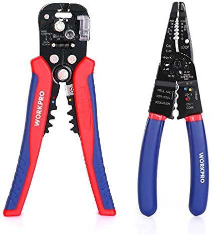 WORKPRO Wire Stripper Set, 8-Inch Multi-Tool Stripper and 8-Inch Self-Adjusting Wire Stripper Set for Stripping, Cutting and Crimping
