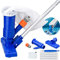 Poolsauger, Pool Bodensauger Set mit Teleskop Aluminiumstange Saugbürste Gartenschlauch-Anschluss, Netzbeuteln Sauger Vakuumsauger Venturibodensauger Reinigungsbürste Pool-Staubsauger