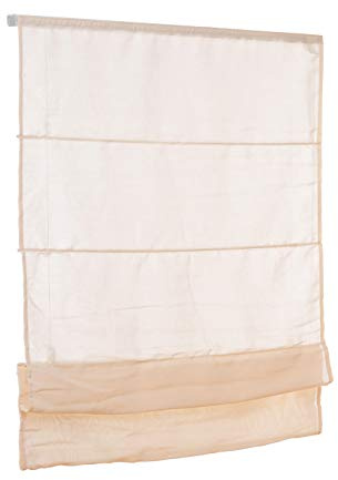 Ventanara® Raffrollo ohne Bohren Klemmfix Raffgardine inklusive Montagematerial (40 x 130 cm, Beige)