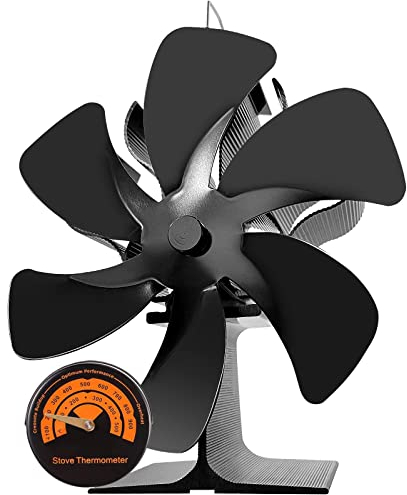 Wood Stove Fan Log Burner Fan Wood Burner Fireplace Fan Big 6 Blades Fan Heat Powered Eco Fireplace Fans Silent for Home Wood Burning/Log Burner/Fireplaces