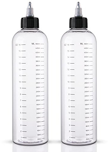Cosywell Hair Oil Applicator 16.9oz Measured Squeeze Bottles 2 Pack