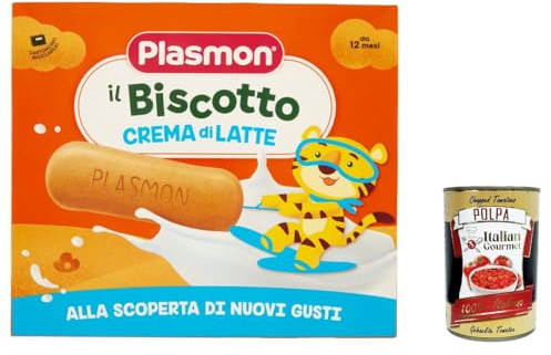6x Plasmon Biscotto con crema al latte 12m+ 320 g + Italian Gourmet polpa 400g