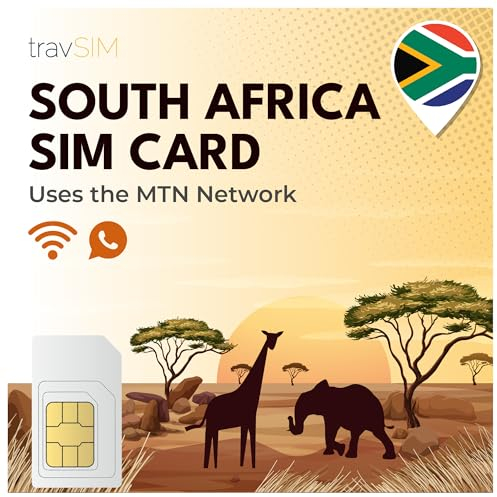 travSIM South Africa SIM Card| Utiliza la Red MTN| 100GB de Datos móviles a velocidades 4G | Tarjeta SIM para Sudáfrica Puede Hotspot hasta 3 Dispositivos| Válida Durante 30 días