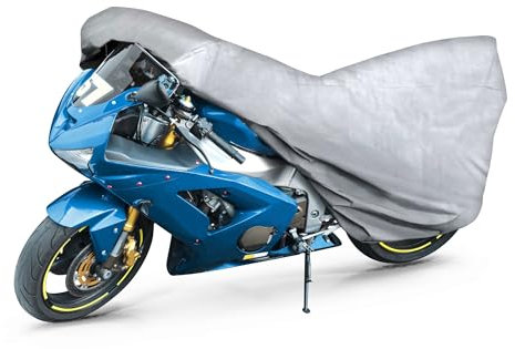 All Weather M Bâche de protection pour moto 100 % imperméable pour extérieur, protection toute l'année, argent, 215 x 95 x 120 cm