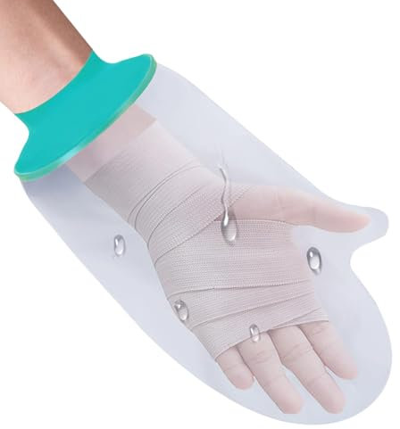 Epunk Medical-Grade Silicone Waterproof Arm Protector for Showering - Universal Cast Cover for Wrist Hand Injuries Transparent Reusable Shower Sleeve 34.5x23.5 cm for Adults & Children