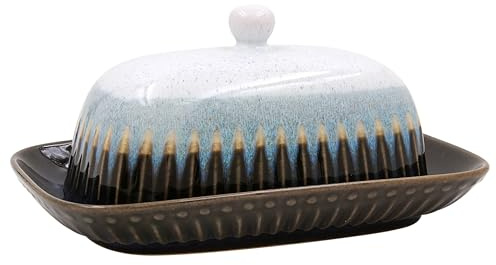 Lesser & Pavey Elements Reactive Glaze Ceramic Butter Dish | Ceramic stoneware, covered butter keeper, kitchen storage