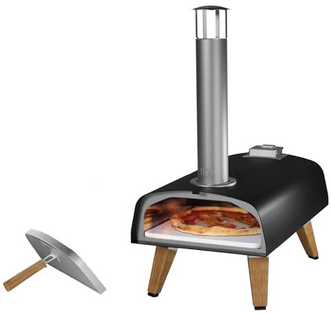 BOSKA Horno de pizza Outdoor Pro Pellet - Horno portátil para pizza de pellets - Pizza en 90 segundos - Pellets de madera - Cocina al aire libre - Incluye abridor de botellas y piedra para pizza