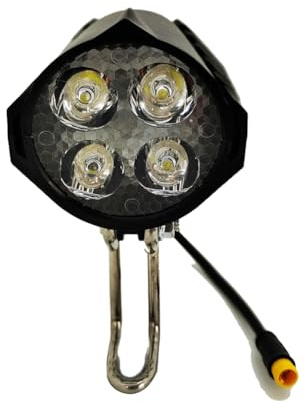 beiyaiey Ebike 36V 48V LED Headlight Accessory Front Light 3pin Built-in Horn 4 LED Bulbs for Electric Scooter Bicycles