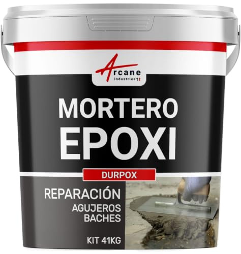 Mortier epoxy, ragreage, reparation beton, bouchage, trous, nid de poule, rattrapage de niveau : Durpox - 41 kg - ARCANE INDUSTRIES
