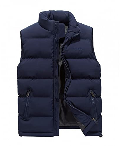 Chaleco Acolchado Hombre - Gilet Cálido Casual con Bolsillos Guateado Moda Informal Sin Mangas Grande Senderismo Abrigo Invierno Exteriores Running Chaqueta