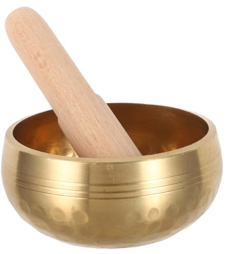 STOBAZA Ciotola Sonora Tibetana Martellata a Mano da 8 CM con in Legno Mini Ciotola per Meditazione e Rilassamento Yoga Set Compatto Portatile per Donne e Principianti per Pratiche di