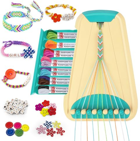 Hzitcigm Kit Braccialetti Amicizia Bambina 6 7 8 9 10 11 12 Anni, Set Creazione Bracciali con Perline Lettere, Gioielli Fai da Te Bambini, Regalo Creativo Bambina Compleanno Natale Pasqua