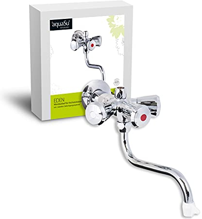 Niederdruck-Zweigriffmischer Eden | Für Boiler | Kochendwassergerät | Chrom | Armatur | Wasserhahn | Wandauslaufbatterie