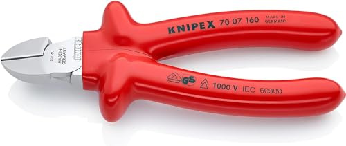 KNIPEX Seitenschneider verchromt tauchisoliert, VDE-geprüft 160 mm, 70 07 160