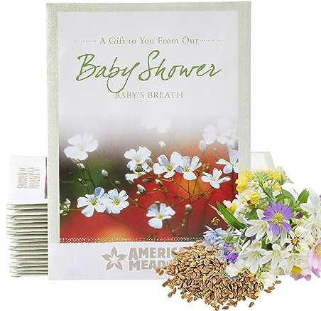 American Meadows Wildflower Seed Packets Baby Shower Party Favors (Pack of 20) - Baby's Breath Wildflower Seed Packet Favors for Baby Showers and Sprinkles, Great Gift for Hostesses
