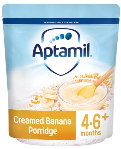 Aptamil Creamed Banana Porridge Baby Food Cereal, 4-6+ Months, 125g