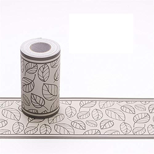 Bordure de papier peint Feuilles brunes Décoration murale amovible Frise Murale Autocollant Papier Peint Autocollant imperméable en PVC Plinthe Autocollant 10.6cm X 1000CM