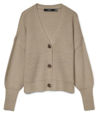 Vero Moda Vmlea Ls V-neck Cuff Cardigan Noos Cardigan, Nómada, M Mujer
