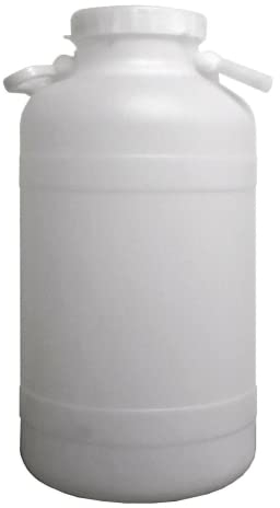 MONDO VIRO Barril de boca ancha de plástico para uso alimentario con predisposición para grifo, contenedor seguro para alimentos y líquidos (25 litros)